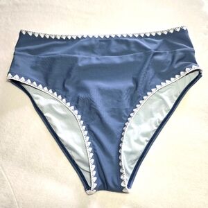 Bohemian Bikini Bottom Medium Boho Swim Beach Crochet High Waisted Pastel Summer